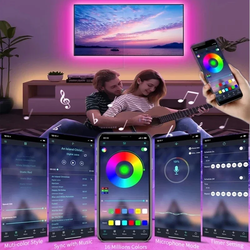 Fita LED RGB - Para TVs e Monitores, com Wi-Fi e Bluetooth Fita LED RGB - Para TVs e Monitores, com Wi-Fi e Bluetooth